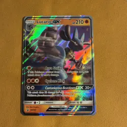 Pokemon TCG 2018 Lucario GX SM100 Ultra Rare Holo Black Star Promo - Image 1