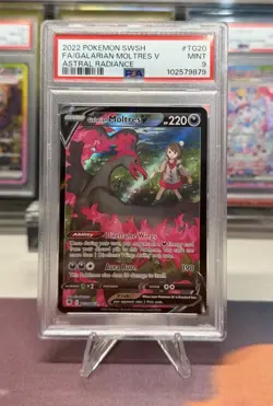 2022 POKEMON SWSH FA/GALARIAN MOLTRES V ASTRAL RADIANCE PSA 9 - Image 1