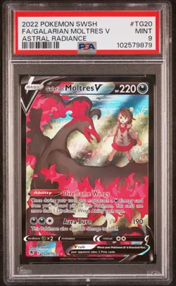 2022 POKEMON SWSH FA/GALARIAN MOLTRES V ASTRAL RADIANCE PSA 9 - Image 3