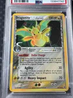 2005 Pokemon Ex Dragonite-Holo Delta Species #3 PSA 8 - Image 2