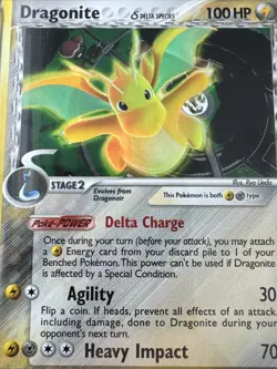2005 Pokemon Ex Dragonite-Holo Delta Species #3 PSA 8 - Image 3