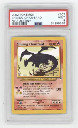 2002 POKEMON NEO DESTINY SHINING CHARIZARD 107/105 PSA 9 Q1887 - Image 1