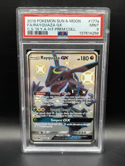 Pokemon Rayquaza GX Shiny Promo Hidden Fates 177a PSA 9 Mint - Image 1