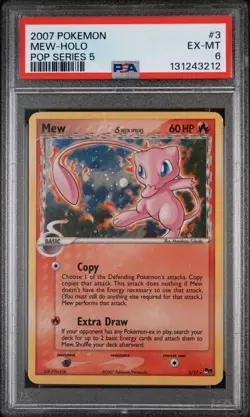 2007 POKEMON POP SER 5 #3 MEW-HOLO PSA 6 - Image 1