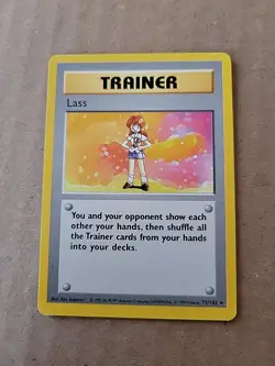 Pokemon TCG Lass Trainer 75/102 Base Set Rare Non-Holo - Image 1