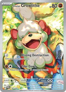 Hisuian Growlithe - 181/167 - Twilight Masquerade Illustration Rare - NM-Pokemon - Image 1