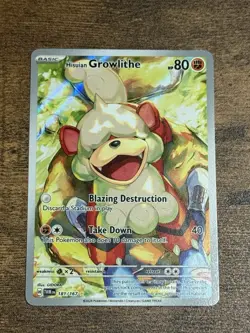 Hisuian Growlithe - 181/167 Twilight Masquerade Illustration Rare Pokemon NM - Image 1