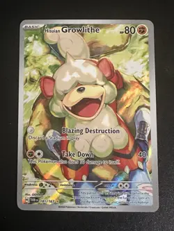 Hisuian Growlithe 181/167 Pokemon Twilight Masquerade Illustration Rare Holo NM - Image 1
