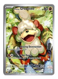 Pokemon Hisuian Growlithe 181/167 Sv06: Twilight Masquerade Illustration Rare - Image 1