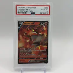 🔥2020 Pokemon Sword & Shield Champion's Path Incineroar V 008 PSA 10 GEM MINT🔥 - Image 1
