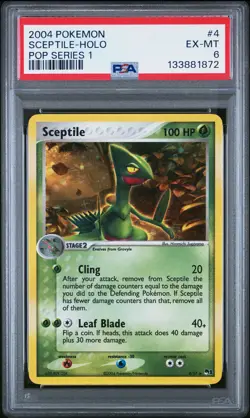 2004 POKEMON POP SERIES 1 #4 SCEPTILE-HOLO PSA 6 - Image 1