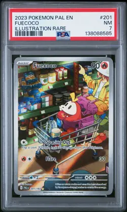 2023 POKEMON PAL EN-PALDEA EVOLVED ILLUSTRATION RARE #201 FUECOCO PSA 7 - Image 1