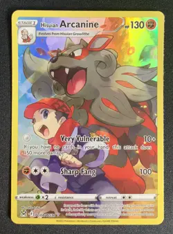 Hisuian Arcanine TG08/TG30 Lost Origin Trainer Gallery Holo Pokemon TCG Card NM - Image 1