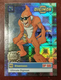 VINTAGE DIGIMON CARD ETEMON #46 U3 of 8 Upper Deck 1999 NM! - Image 1