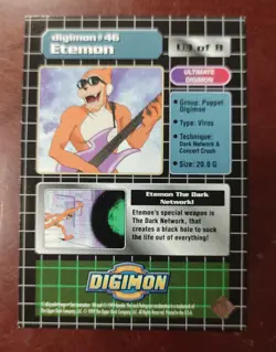 VINTAGE DIGIMON CARD ETEMON #46 U3 of 8 Upper Deck 1999 NM! - Image 3