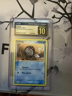 Pokemon TCG Poliwag 67/115 Unseen Forces Regular Card CGC Pristine 10 Non-Holo - Image 1