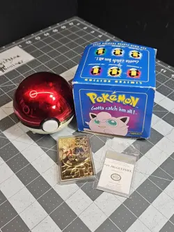 Jigglypuff Pokemon 23K Gold Plated Trading Card Burger King 1999 With COA GUC - Image 2