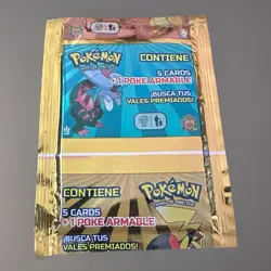 Vintage & Regional Pokemon Sticker & Card Booster Pack Lot - Sealed (5) - Image 4