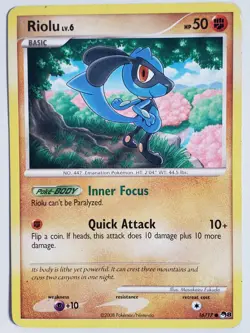PROMO Riolu 16/17 HP - POP SERIES 8 Pokemon Card - Masakazu Fukuda Art - Image 1