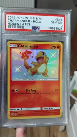 PSA 10 Charmander SV6/SV94 Hidden Fates Baby Shiny Holo Graded Pokemon Card - Image 1
