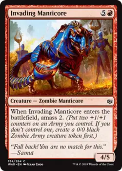 x1 Invading Manticore - War Of The Spark - NM - MTG - Image 1