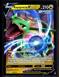1x Rayquaza V 100/159 Crown Zenith Ultra Rare Holo Pokemon TCG Card NM 0405#9-11 - Image 1