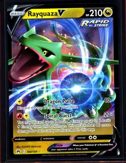1x Rayquaza V 100/159 Crown Zenith Ultra Rare Holo Pokemon TCG Card NM 0405#9-11 - Image 3