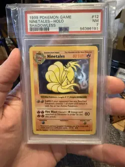 Pokemon Ninetales 12/102 Base Set - Shadowless Holo - PSA 7 Near Mint - Image 1