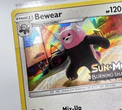 Bewear SM49 Pokemon Card 2017 Black Star Promo Stamped Burning Shadows Crease - Image 2