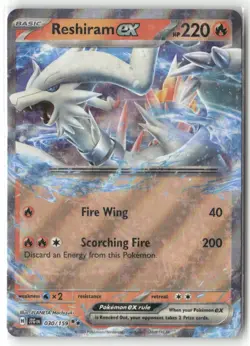 Pokemon Reshiram ex Double Rare SV09: Journey Together 030/159 NM - Image 1