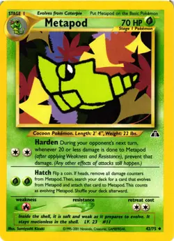 Pokemon TCG Metapod Neo Discovery 42/75 Unlimited Uncommon VLP - Image 1