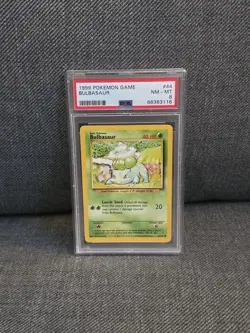 1999 Pokemon Base Set BULBASAUR #44 PSA 8 Near Mint-MINT - Image 1
