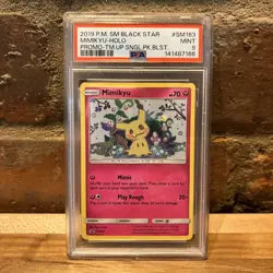 PSA 9 Mimikyu Holo #SM163 2019 Pokemon Sun & Moon Black Star Promo - Image 1