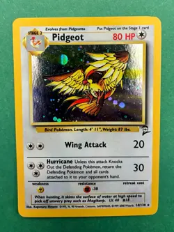 Pokemon TCG Pidgeot Base Set 2 Holo Unlimited Rare. + Pidgeotto/Pidgey! LP-NM! - Image 1