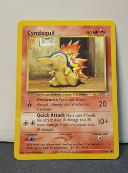 Pokemon TCG Cyndaquil 57/111 Neo Genesis Unlimited Vintage LP SELLING AS IS! - Image 1