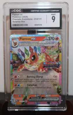 CGC MINT 9 Flareon Ex Prismatic Evolutions 014/131 Pokemon 2025 - Image 1