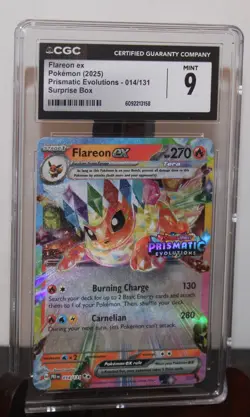 CGC MINT 9 Flareon Ex Prismatic Evolutions 014/131 Pokemon 2025 - Image 2