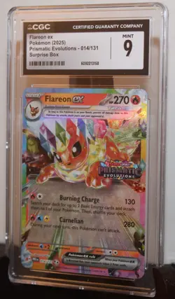 CGC MINT 9 Flareon Ex Prismatic Evolutions 014/131 Pokemon 2025 - Image 3
