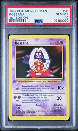 PSA 10 ROSSANA 31 JYNX BASE SET GERMAN 1ST EDITION POKEMON - Image 1