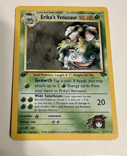 Pokemon TCG Erika's Venusaur Holo Rare Gym Challenge 1st Edition - Image 1