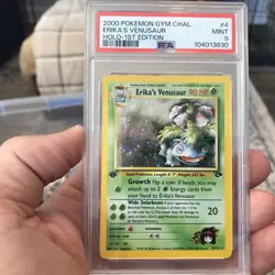 2000 POKEMON GYM CHALLENGE HOLO-1ST ED #4 ERIKA'S VENUSAUR PSA 9 - Image 1