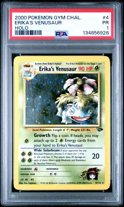 2000 POKEMON GYM CHALLENGE HOLO #4 ERIKA'S VENUSAUR PSA 1 - Image 1