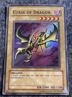Yugioh Curse Of Dragon LOB-066 Super Rare Original Print LP Holo - Image 1
