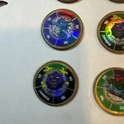 Vintage Pokemon Battle Coins 1999 Lot of 6 Metal Pogs Nintendo & Hasbro Lot 8 - Image 2