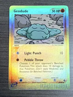 Geodude 55/97 LP Reverse Holo EX Dragon Pokemon Card Vintage 2003 - Image 1
