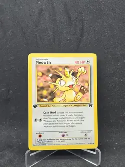 Pokemon Card Meowth (62/82) Team Rocket Common 1st Edition Non-Foil - Image 1