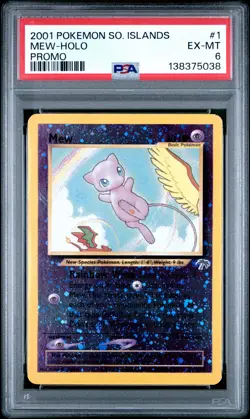 2001 POKEMON SOUTHERN ISLANDS PROMO #1 MEW-HOLO PSA 6 - Image 1