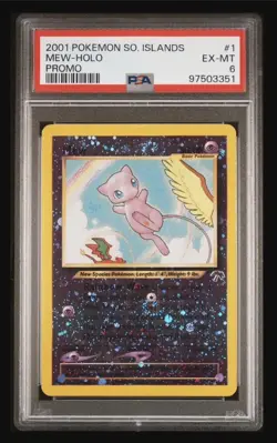 2001 POKEMON SOUTHERN ISLANDS PROMO #1 MEW-HOLO PSA 6 - Image 1
