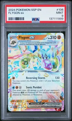 2024 POKEMON SSP EN-SURGING SPARKS #106 FLYGON EX PSA 9 - Image 1