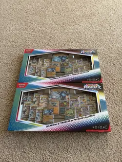 Pokemon Prismatic Evolutions Lucario EX and Tyranitar EX Premium Collection 2x - Image 1